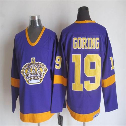 Los Angeles Kings 19 Goring throwback purple men nhl ice hockey  jerseys