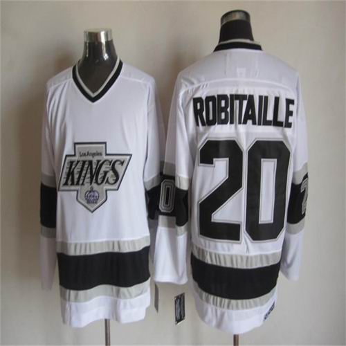 Los Angeles Kings 20 Luc Robitaille throwback white men nhl ice hockey  jerseys