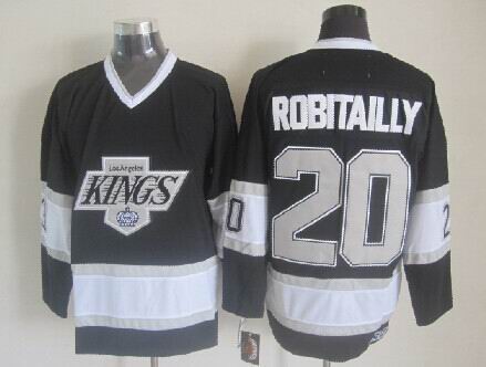 Los Angeles Kings 20 Luc Robitailly throwback black men nhl ice hockey  jerseys