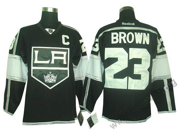 Los Angeles Kings 23 BROWN black men nhl ice hockey  jerseys C patch