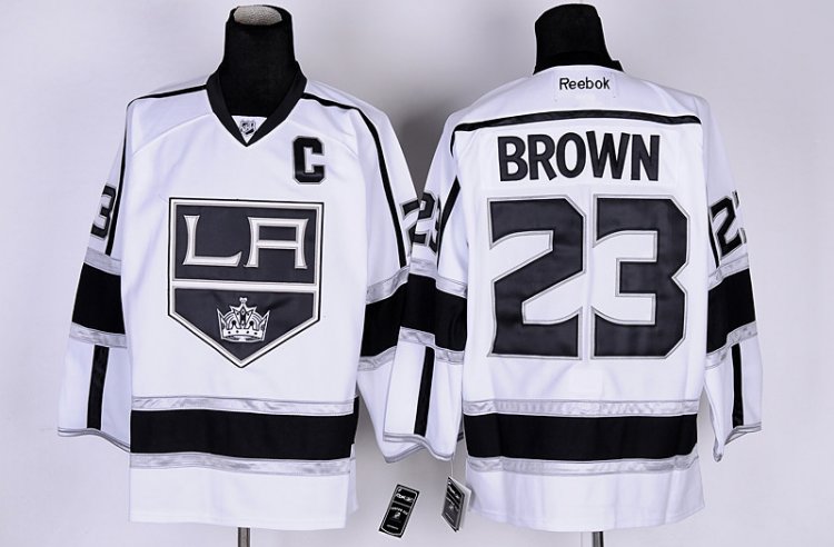 Los Angeles Kings 23 Dustin Brown White 3rd Premier men nhl ice hockey  jerseys