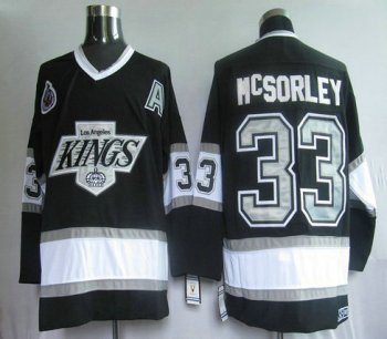 Los Angeles Kings 33 Marty McSorley balck men nhl ice hockey  jerseys