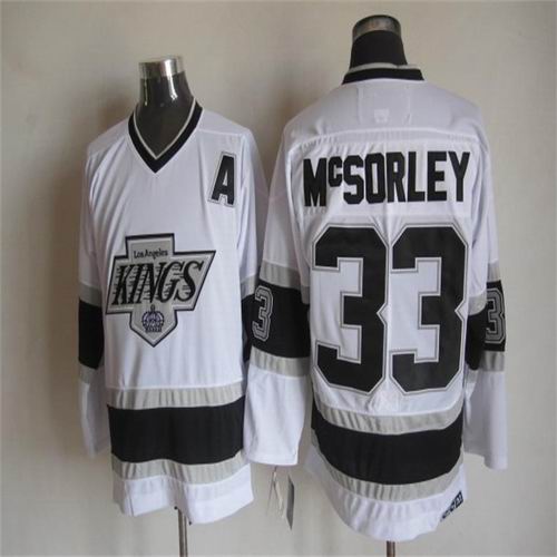 Los Angeles Kings 33 Marty McSorley white men nhl ice hockey  jerseys A patch