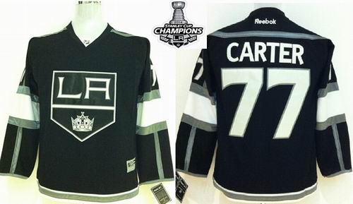 Los Angeles Kings 77 Jeff Carter Black kid 2014 NHL champion Jerseys