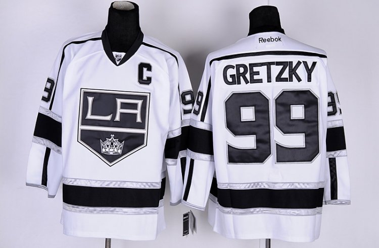 Los Angeles Kings 99 Wayne Gretzky White 3rd Premier men nhl ice hockey  jerseys
