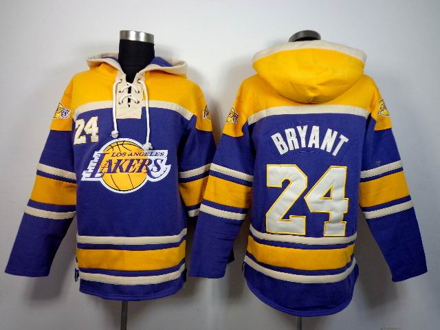 Los Angeles Lakers #24 Kobe Bryant pruple yellow basketball Hooded Sweatshirt