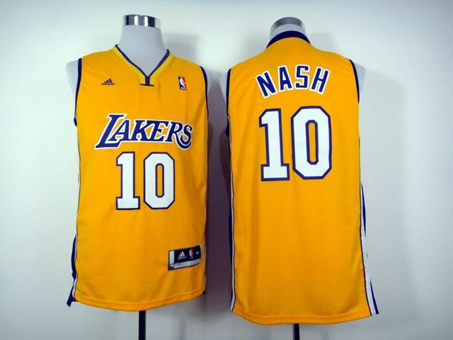 Los Angeles Lakers 10 Steve Nash  Yellow Revolution 30 adidas men nba basketball jerseys