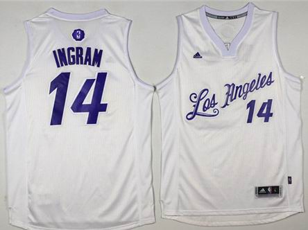 Los Angeles Lakers 14 Brandon Ingram white basketball 2017 NBA Christmas Jersey