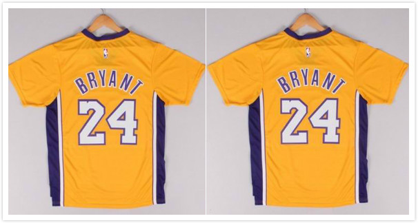 Los Angeles Lakers 24 Kobe Bryant  yellow  shorts adidas men nba basketball jerseys