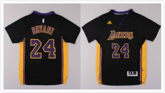 Los Angeles Lakers 24 Kobe Bryant Black short adidas men nba basketball jerseys