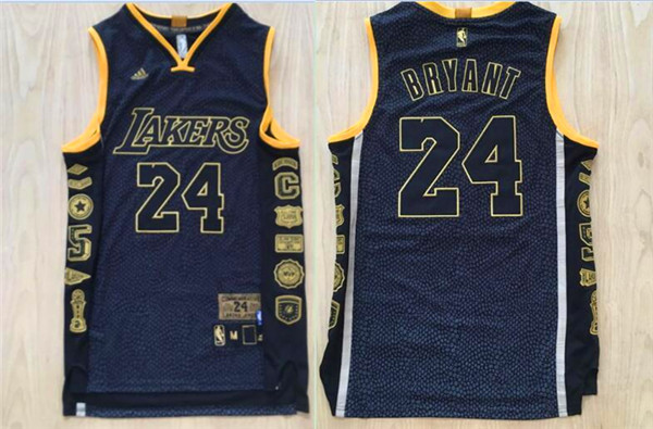 Los Angeles Lakers 24 Kobe Bryant blue Commemorative  adidas men nba basketball jerseys