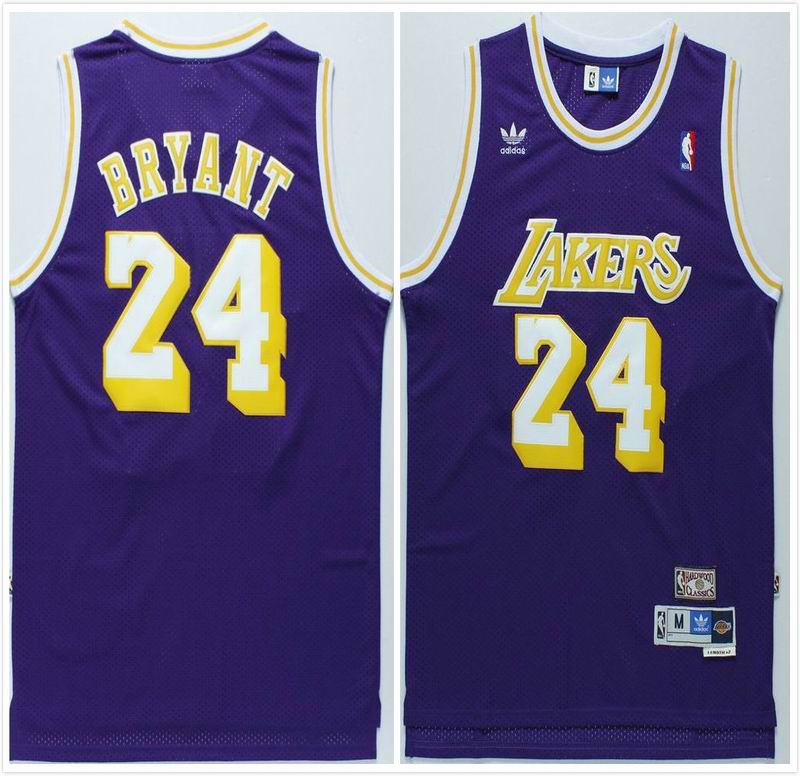 Los Angeles Lakers 24 Kobe Bryant throwback purple adidas men nba basketball jerseys