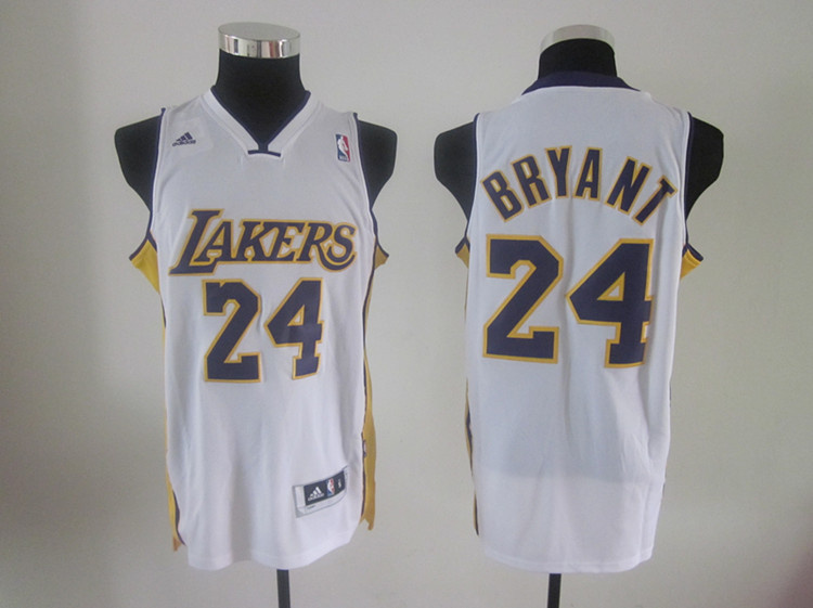 Los Angeles Lakers 24 Kobe Bryant white Revolution 30 blue Swingman adidas men nba basketball jerseys
