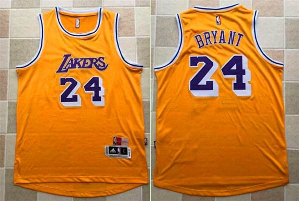 Los Angeles Lakers 24 Kobe Bryant yellow throwback  adidas men nba basketball jerseys