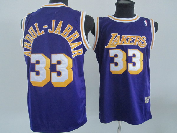 Los Angeles Lakers 33 BDUL- JABBAR purple throwback  adidas men nba basketball jerseys