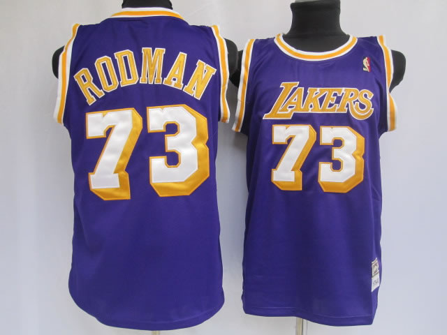 Los Angeles Lakers 73 ROOMAN throwback purple adidas men nba basketball jerseys