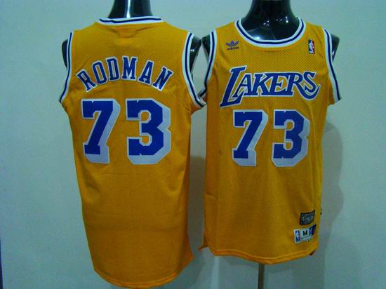 Los Angeles Lakers 73 ROOMAN yellow adidas men nba basketball jersey