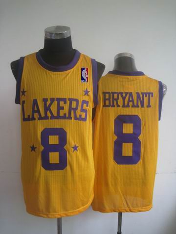 Los Angeles Lakers 8 Kobe Bryant Yellow adidas men nba basketball jerseys
