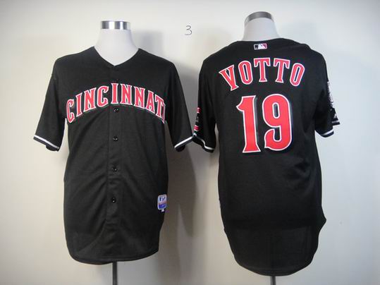 MLB Cincinnati Reds 19 VOTTO Black Fashion men baseball mlb Jerseys