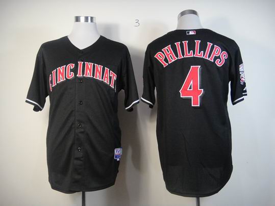 MLB Cincinnati Reds 4 Phillips Black Fashion men baseball mlb Jerseys