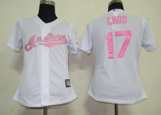 MLB Cleveland Indians 17 Choo White women jerseys