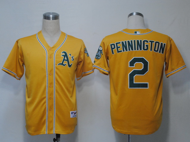 MLB Jerseys Oakland Athletics 2 Pennington Yellow