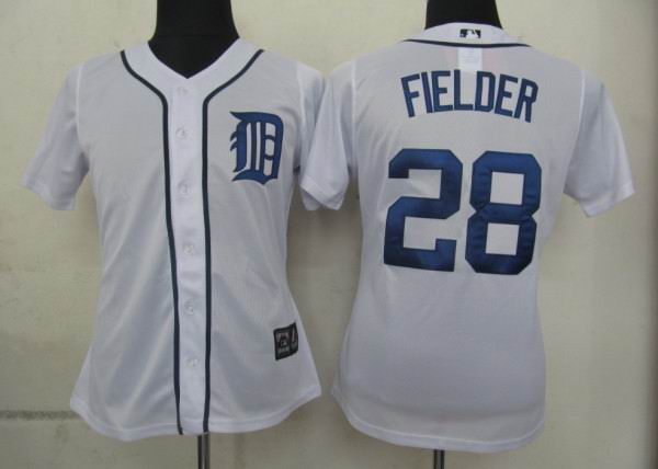 MLB Women Jerseys Detroit Tigers 28 Fielder White