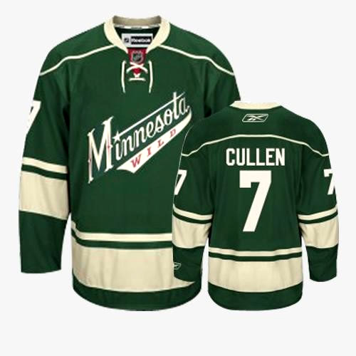 Custom Matt Cullen Jersey 7 Green Third Minnesota Wild men nhl ice hockey  jerseys