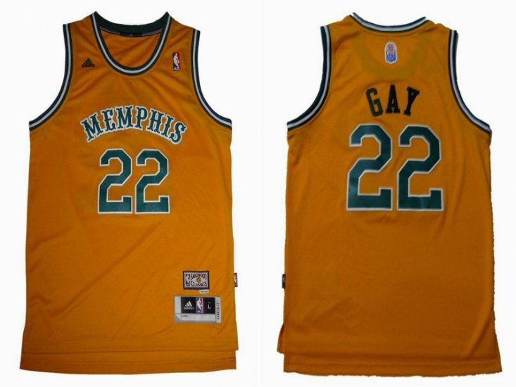 Memphis Grizzlies 22 Rudy Gay Orange adidas men nba basketball jerseys