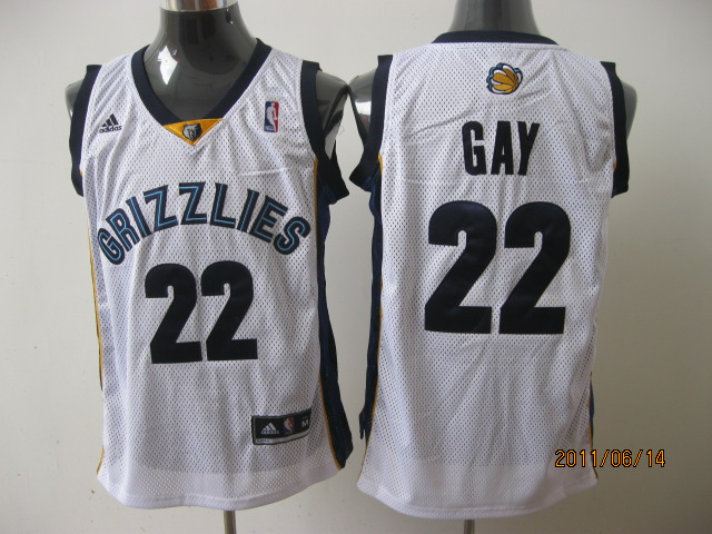 Memphis Grizzlies 22 Rudy Gay white adidas men nba basketball jerseys