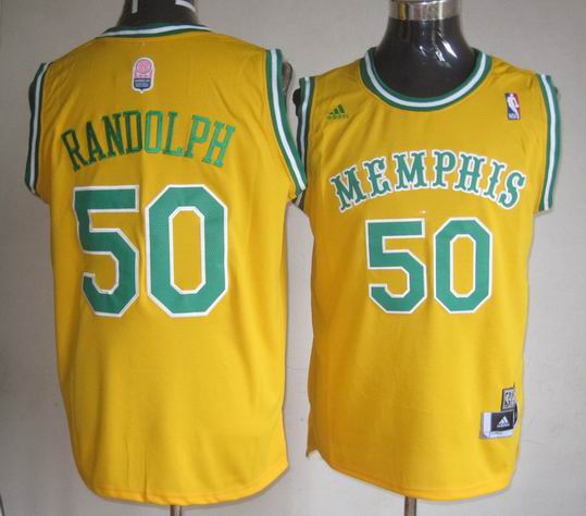 Memphis Grizzlies 50 RANDOLPH yellow adidas men nba basketball jerseys