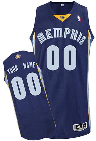 Memphis Grizzlies Custom dk blue Road Jersey for sale
