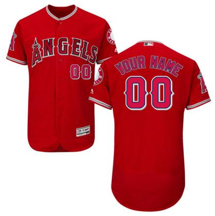 Men's Los Angeles Angels of Anaheim Majestic Road red Flex Base Authentic Collection Custom Jerseys