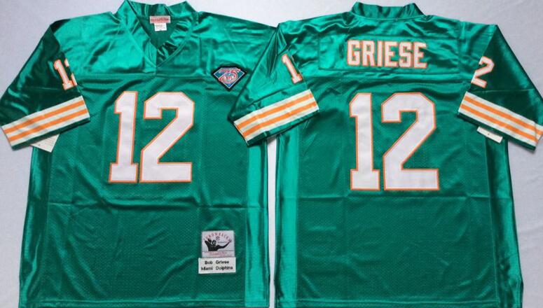 Miami Dolphins Dan 12 griese Green Throwback football Jersey