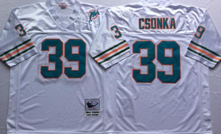 Miami Dolphins Dan 39 csonka white Throwback football Jerseys