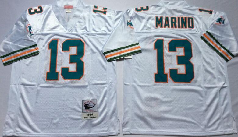 Miami Dolphins Dan Marino 13 white Throwback football Jerseys