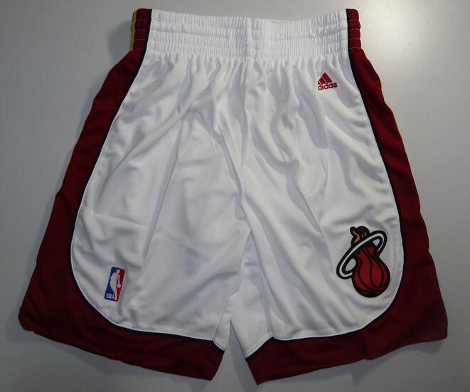 Miami Heat white red nba shorts