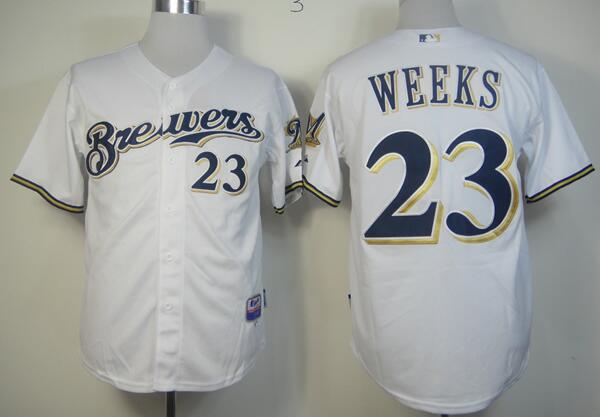 Milwaukee Brewers 23 Weeks white men mlb baseball jerseys