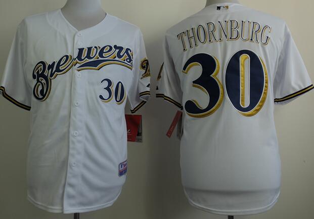 Milwaukee Brewers 30 Tyler Thornburg dark white mlb jersey