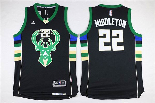 Milwaukee Bucks 22 Khris Middleton black Stitched Adidas men nba basketball Jerseys custom
