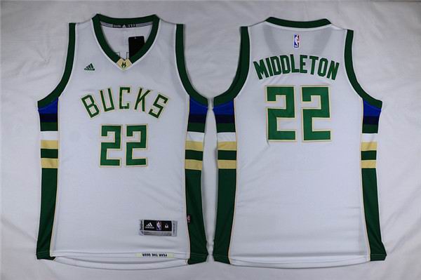 Milwaukee Bucks 22 Khris Middleton white Stitched Adidas men nba basketball Jerseys custom