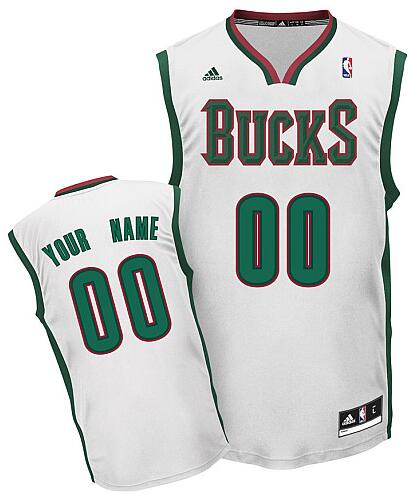 Milwaukee Bucks Custom white adidas Home Jersey for sale