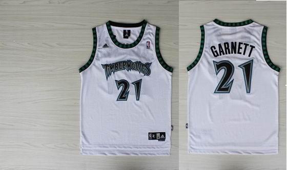 Minnesota Timberwolves 21 Kevin Garnett white Adidas men nba basketball Jerseys