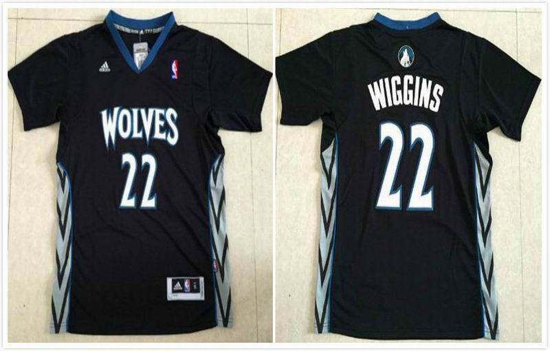 Minnesota Timberwolves 22  Andrew Wiggins black short Adidas men nba basketball Jerseys