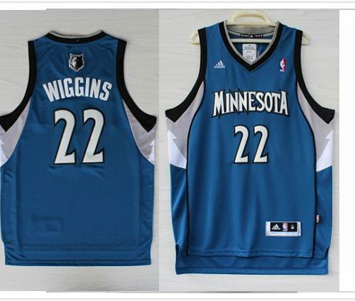 Minnesota Timberwolves 22 Andrew Wiggins  blue Revolution 30 Swingman Road Adidas men nba basketball Jerseys