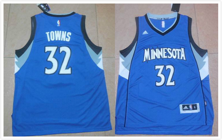 Minnesota Timberwolves 32 Karl-Anthony Towns blue Adidas men nba basketball Jerseys