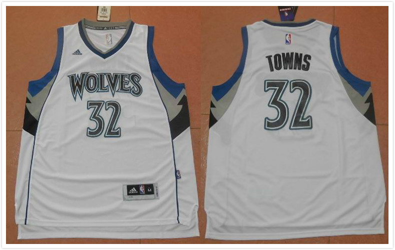 Minnesota Timberwolves 32 Karl-Anthony Towns white Adidas men nba basketball Jerseys