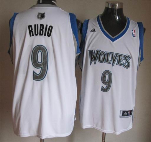 Minnesota Timberwolves 9 Ricky Rubio White  Revolution 30 Adidas men nba basketball Jerseys
