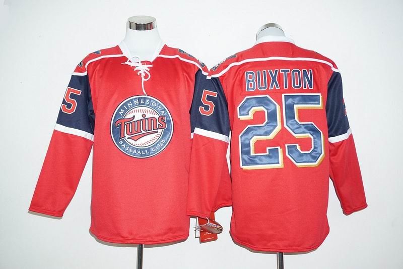 Minnesota Twins #25 Byron Buxton red long sleeves baseball jersey