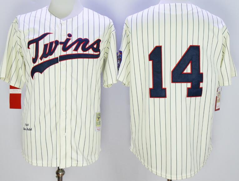 Minnesota Twins 14 Hrbek beige men baseball mlb jersey